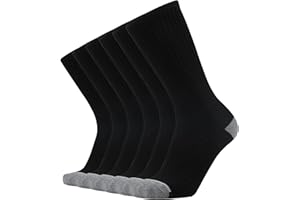 KMM Men's Cotton Full Thick Cushion Crew Socks Moisture Control Heavy Duty Work Boot Warm Thermal Anti Wicking Sweat Blisters