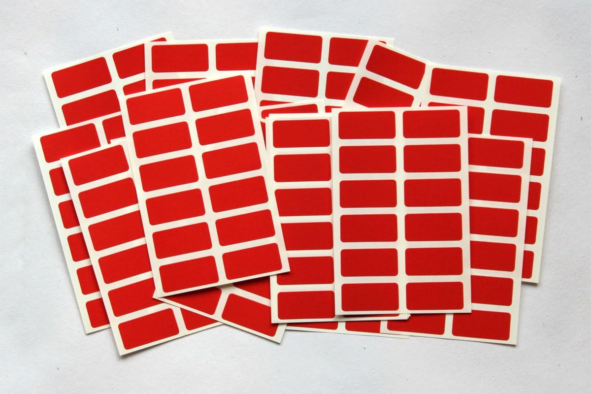 200 Red Stickers Sticky Coloured Self Adhesive Labels for Colour