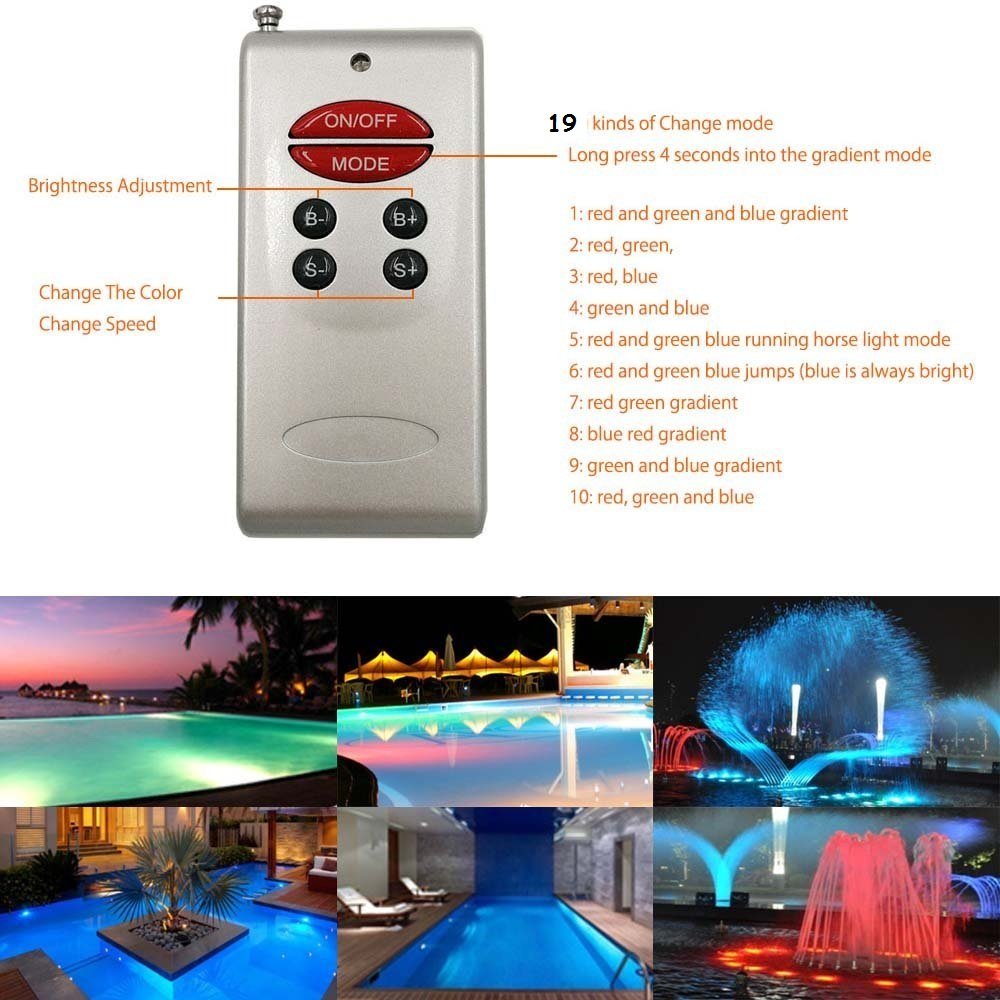 Led Swimming Pool Light Bulb For Pentair Hayward Light Fixture With 1 X Ir Remote Controller Beleuchtungsbauteile Sazuitou 12v Color Changing 54watt Pool Lights Led 450w Halogen Bulb Replacement Led Lampen Elektroinstallation Led