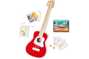 Loog Pro VI Acoustic kids real guitar for Beginners Compact size Ages 9+ Learning app and Lessons included
