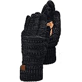 C.C Unisex Cable Knit Winter Warm Anti-Slip Touchscreen Texting Gloves