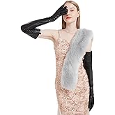 Daoflkuo Long Leather Gloves For Women Soft Lambskin Opera Vintage Style Black Genuine Sheep Leather Above Elbow Gloves
