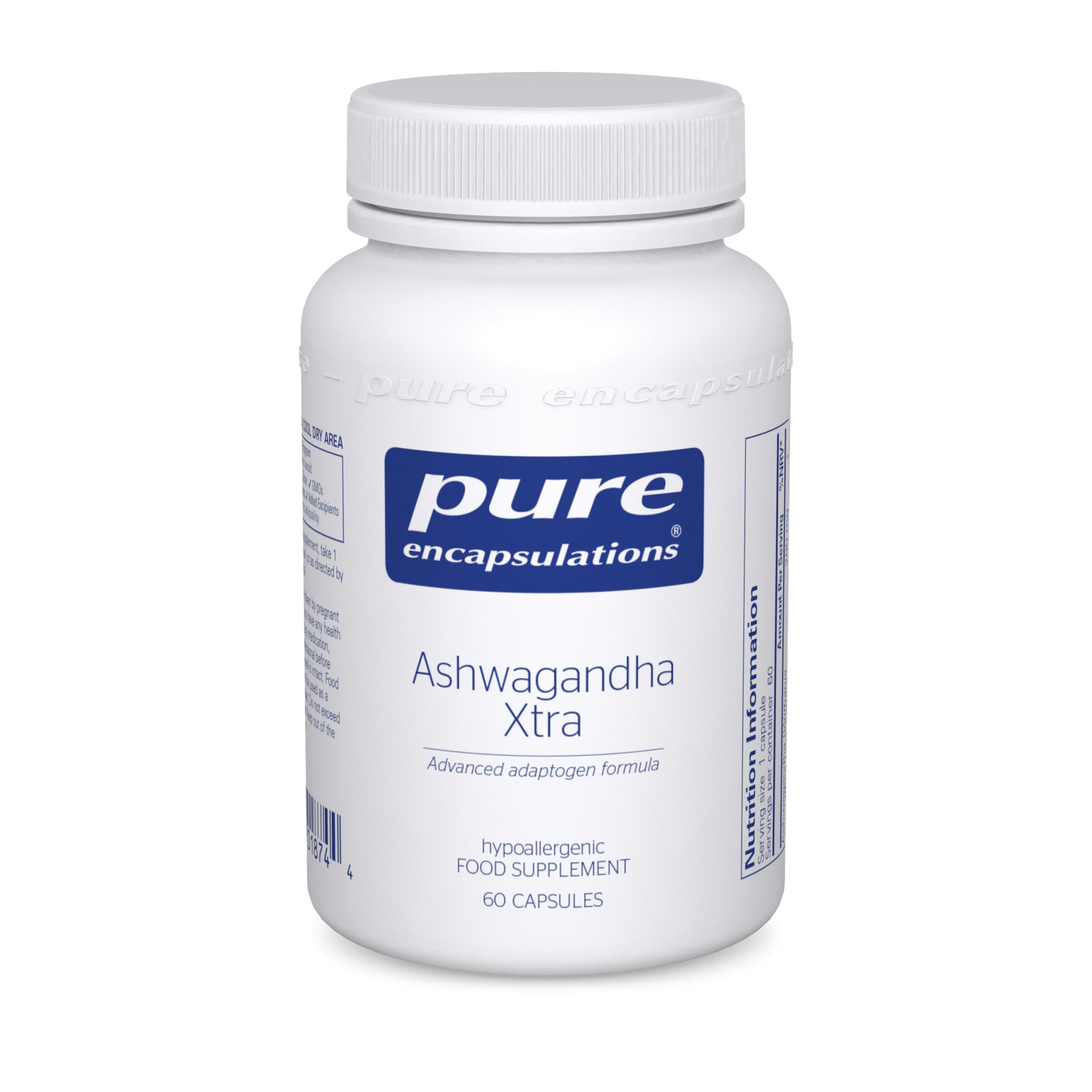 Pure Encapsulations Ashwagandha Xtra - Advanced Adaptogen Formula - Panax Ginseng, Siberian Ginseng & Rhodiola, 60 Capsules