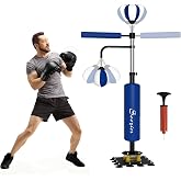 Soozier Boxing Bag Stand with Speed 55.1" to 80.7" | Reaction Bar Challenge, Reflex Bag Boxing Training Equipment, Suction Cups, Shock-absorbing System, Speed Trainer