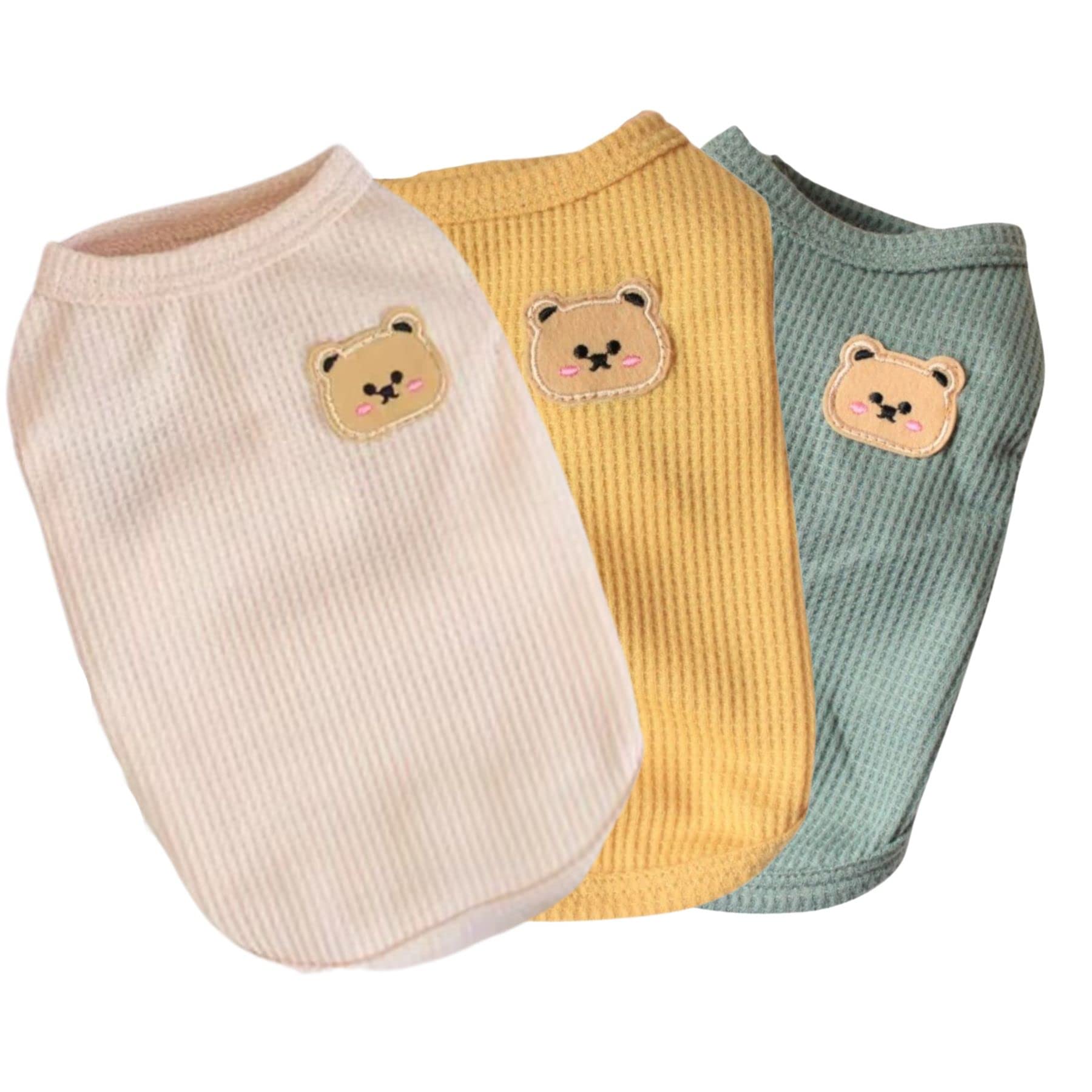 Photo 1 of **MISSING THE BEIGE SHIRT** Cotton Dog Shirt Summer Lightweight Pet T-Shirts Soft Breathable Stretchy Cats Dogs Tee Shirt Sleeveless Vest Dog Apparel for Medium Small Dog Clothes