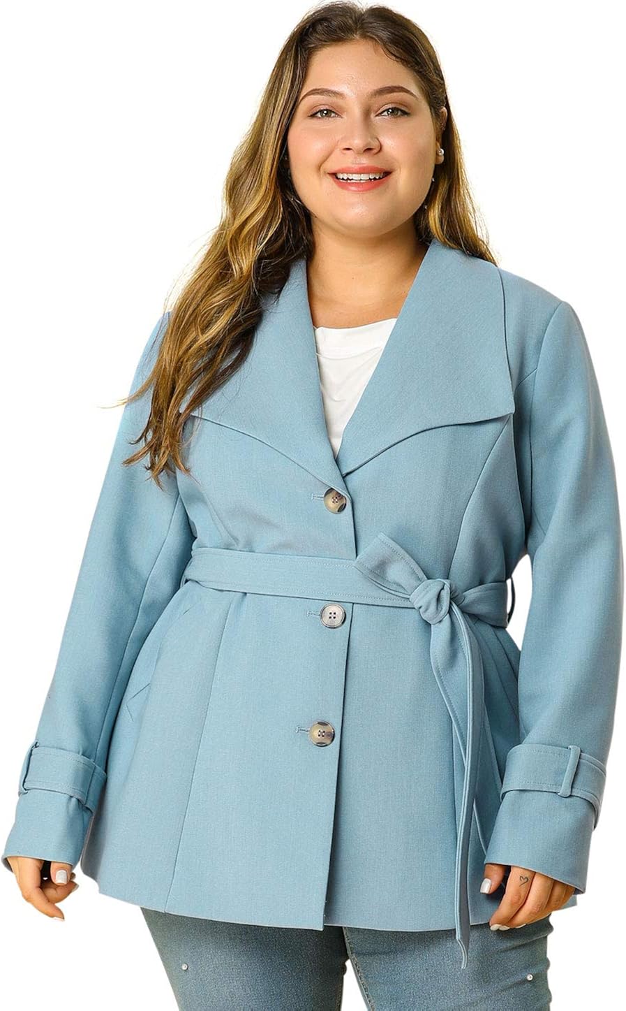 plus size single breasted coat