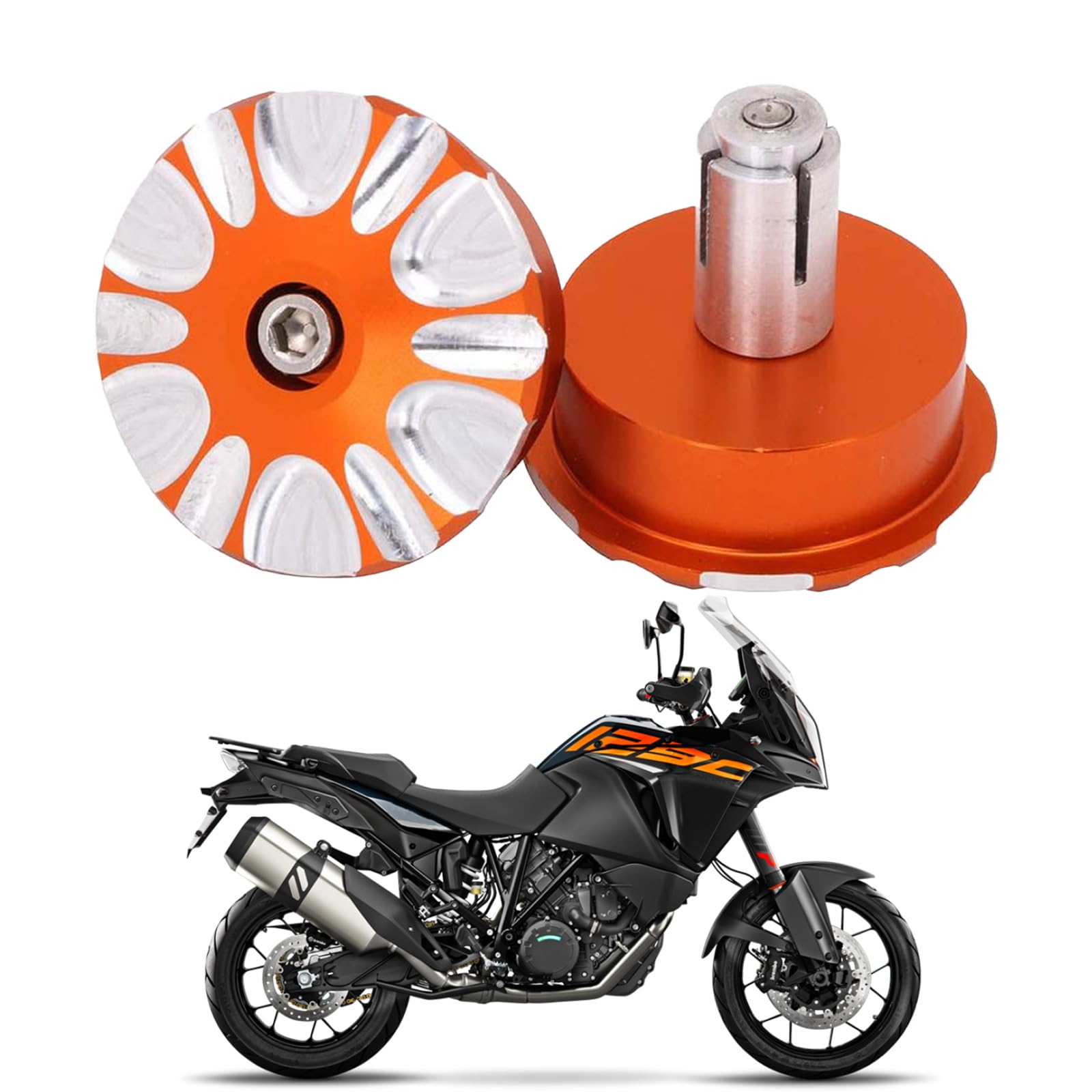 AnXin Motorcycle Accessories Frame Hole Cap Insert Cover Plug CNC For 1050 Adventure 1290 Super Adventure 15-18 1090 Adventure 17-18 1190 Adventure 13-16 1290 Super R 14-18 - Orange
