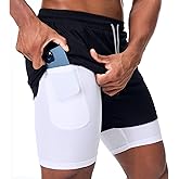 Surenow Mens Running Shorts,Workout Running Shorts for Men,2-in-1 Stealth Shorts, 7-Inch Gym Yoga Outdoor Sports Shorts