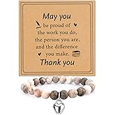 Teacher Gifts for Women,End of Year School Teacher Appreciation Graduation Retirement Valentines Day Christmas Thanksgiving Birthday High School Thank You Gifts Bracelet Pink,Stocking Stuffers