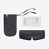 Lunya Weighted Silk Sleep Mask – Mulberry Silk Eye Cover with Cooling Glass Beads, Noise-Reducing Fit, Washable Fabric, and Travel Pouch – Sleeping Mask for Men and Women - Meditative Grey – Large