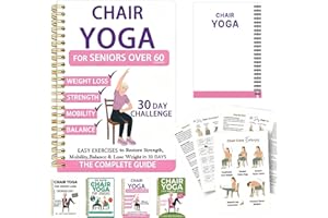 30-Day Chair Yoga for Weight Loss & Flexibility – Spiral Notebook with Clear Poses, Daily Routines, and Progress Tracker for 