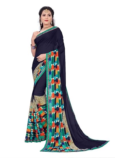 georgette with Blouse Piece Saree (SDPL-ADHIRA 18_ Multicolored_ FS)