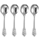 KEAWELL Gorgeous Round Soup Spoon, Set of 4, 18/10