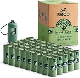 Beco Dog Poo Bags 720 Count Extra Thick Leakproof Unscented 33x22cm