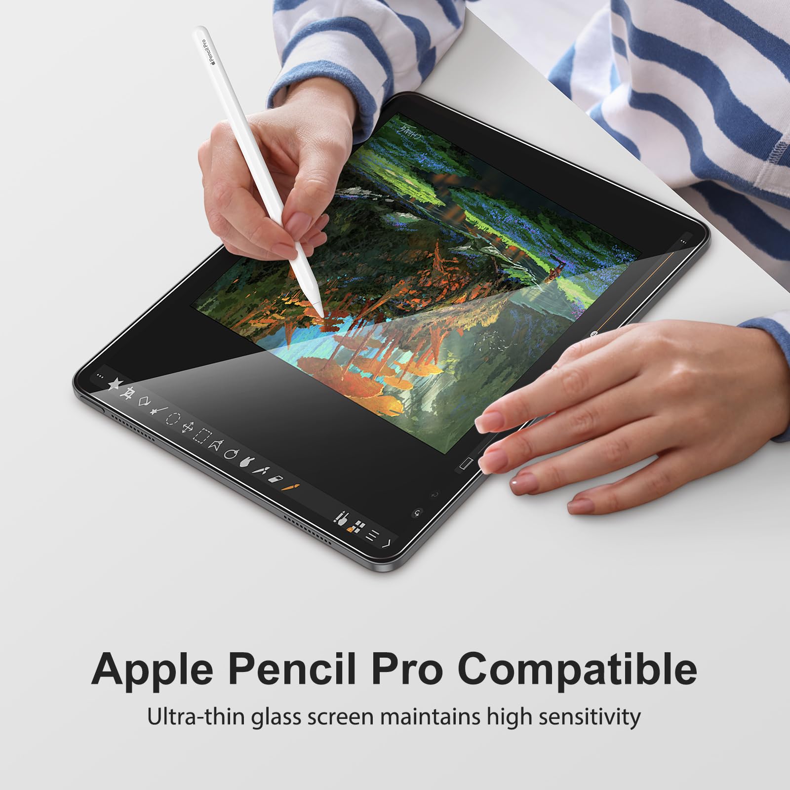 SPARIN Screen Protector for iPad Air 11 Inch M3/M2 (2025/2024, 7th/6th Generation), Auto-Alignment Frame, 9H Tempered Glass Film, Apple Pencil Compatible and Case Friendly, Ultra Clear [2 Pack]