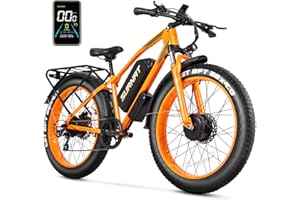 SURNAT Electric Bike for Adults - Dual Motor AWD 2000W 32MPH Ebike with 48v/22.5Ah Removable Battery, 26x4.0 Fat Tire Mountain Electric Bicycle, Hydraulic Disc Brake E-Bike for Men Women
