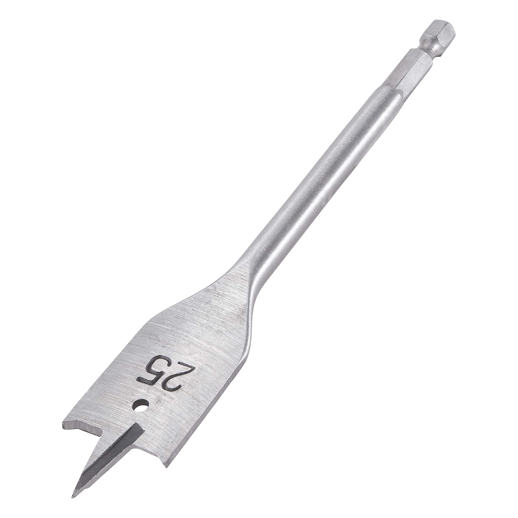 Trend Snappy 25mm Diameter Flat Bit with Centre Point & Cutting Spurs for Fast Drilling in Timber, SNAP/FB/25