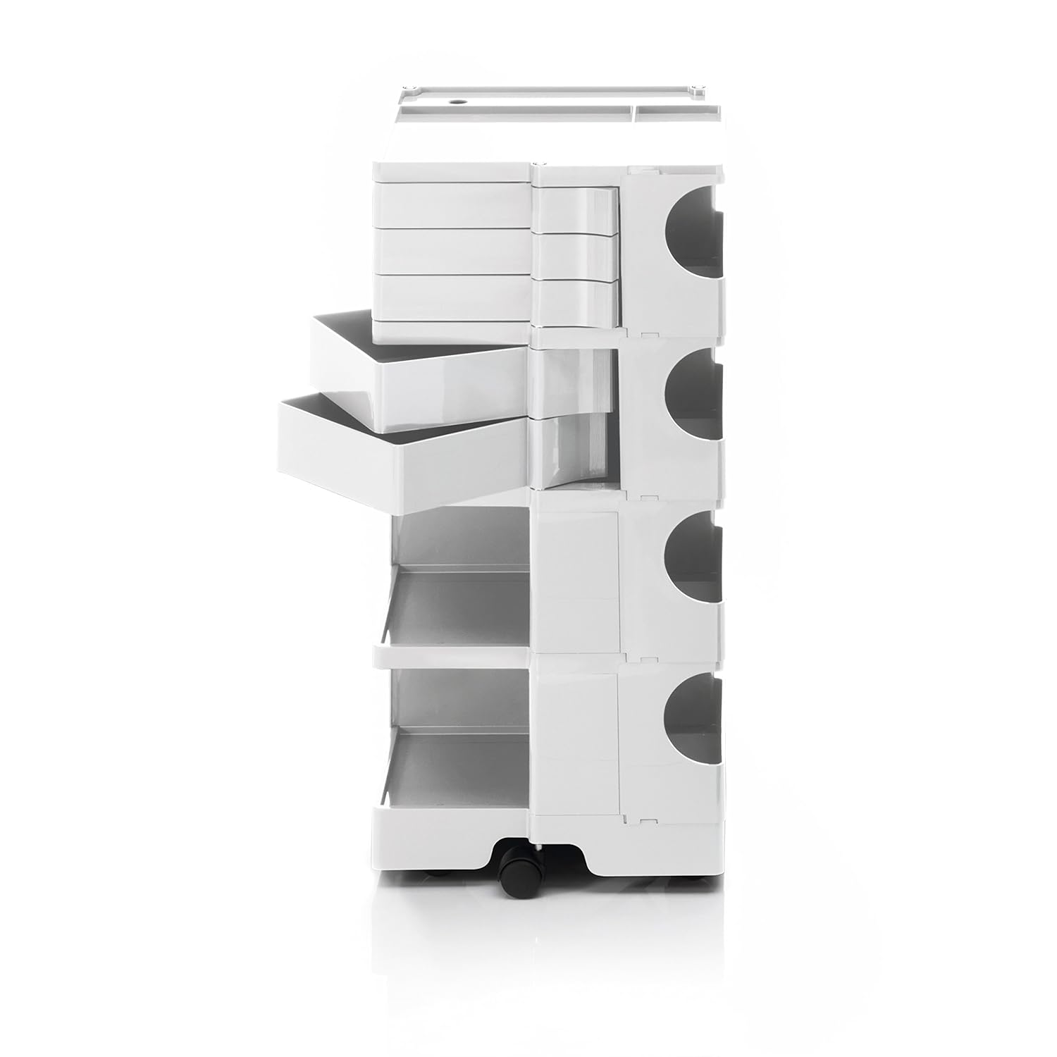 White Boby Storage Trolley 4 Tier And 5 Drawers Amazon Co Uk