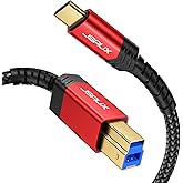 JSAUX USB 3.0 Cable B Male to USB C, 6.6ft USB 3 Type B Cord Nylon Briaded Compatible with Docking Station, External Hard Dri