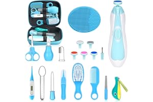 UHFI Baby Healthcare and Grooming Kit, Portable Baby Safety Care Set, Baby Essentials kit for Newborn (Blue 26 in 1)