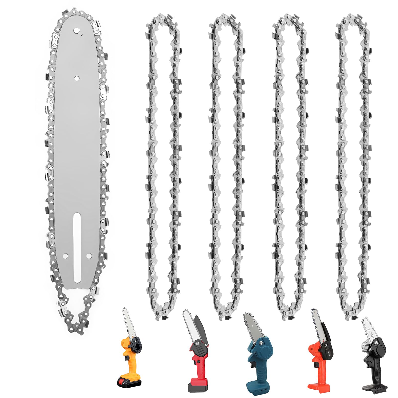 MIYUANGKJ Pack of 5 Saw Chains, 6 Inch Chain for Mini Chainsaw, Replacement Compatible With All 6 Inch Saws for Carpentry Landscaping
