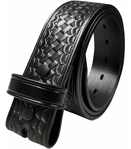 Amazon.com : Aker Leather B08 Garrison Belt, Black Basketweave Leather  Tactical Duty Belt 1.5 Inch Wide with Removable Chrome Center Bar Buckle,  Size 28 for Law Enforcement Uniform or Everyday Wear, Made