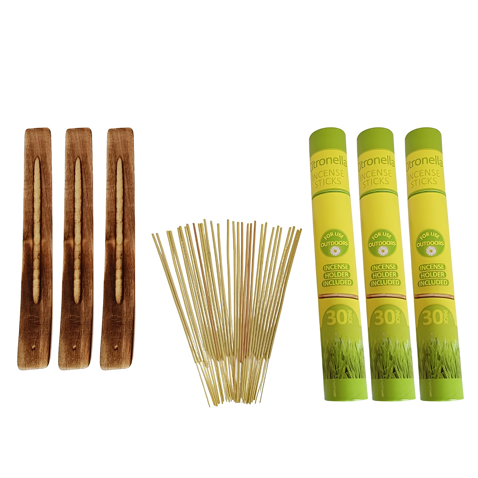 1ABOVE Citronella Incense Sticks 90 Pack (3 x 30) with 3 Holders – Outdoor Garden Mosquito & Insect Repellent – Long Burning Fragrance Sticks for Patio, Camping & BBQ