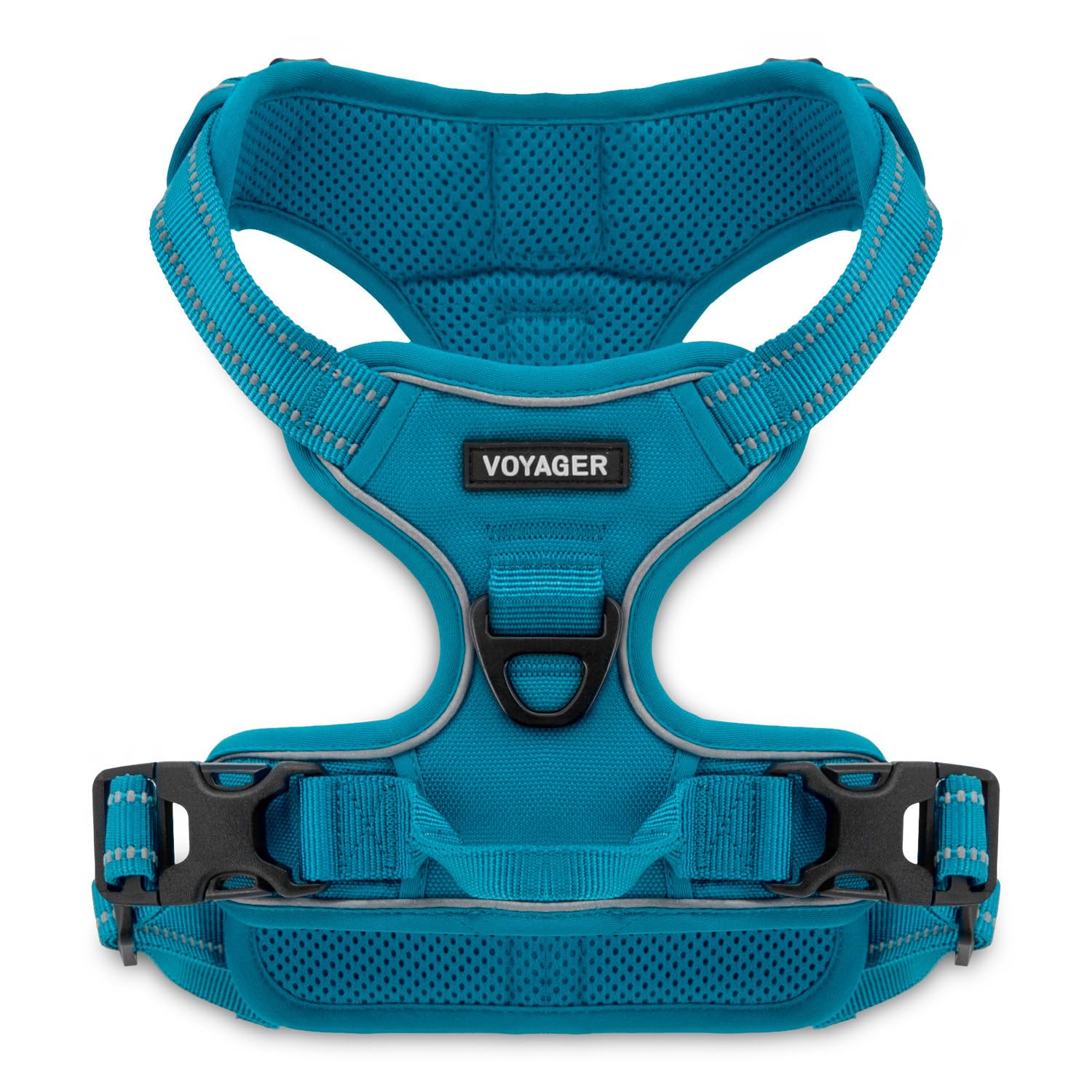 Voyager Dog Harness Dual Leash Attachment No-Pull Control Adjustable Soft but Strong Pet Harness for Medium and Large Dogs with 3M Reflective Technology - Turquoise, XS (Chest: 13 - 16")