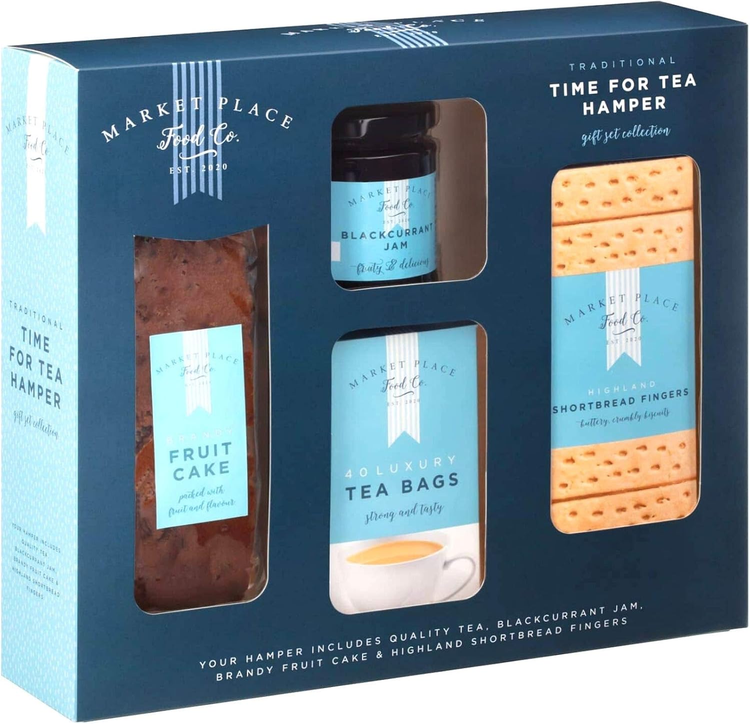 Tea and Biscuit Hamper Gift Set Includes 1 x Highland Shortbread