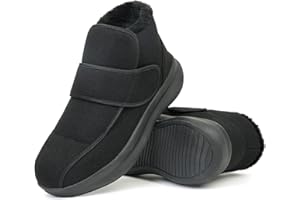 ORTOREX Men Diabetic Shoes Warm Winter Walking Booties Snow Boots for Swollen Feet