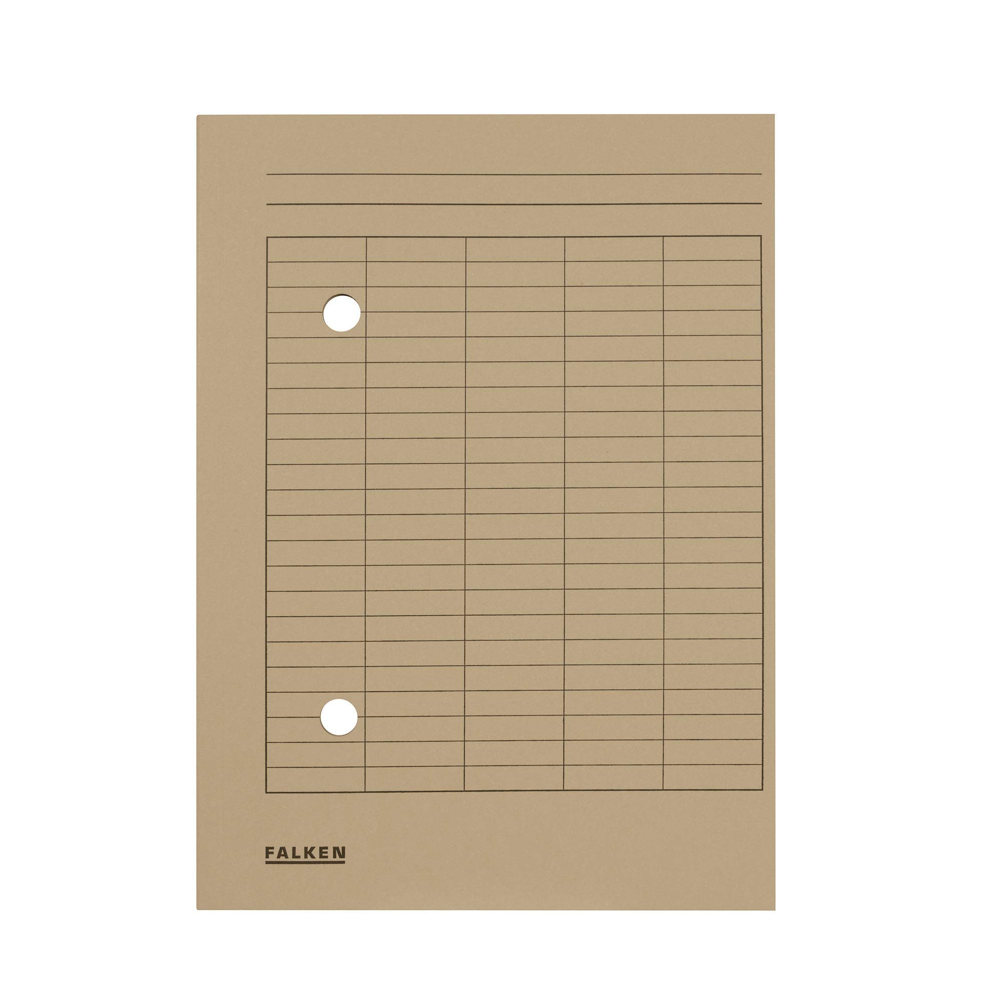 Exacompta - Ref 80001571001F - FALKEN - Circulation Files - A4 (210 x 297mm) in Size, 250gsm Recycled Manilla, Grid Printing, 2 Viewing Holes - Grey (Pack of 100)