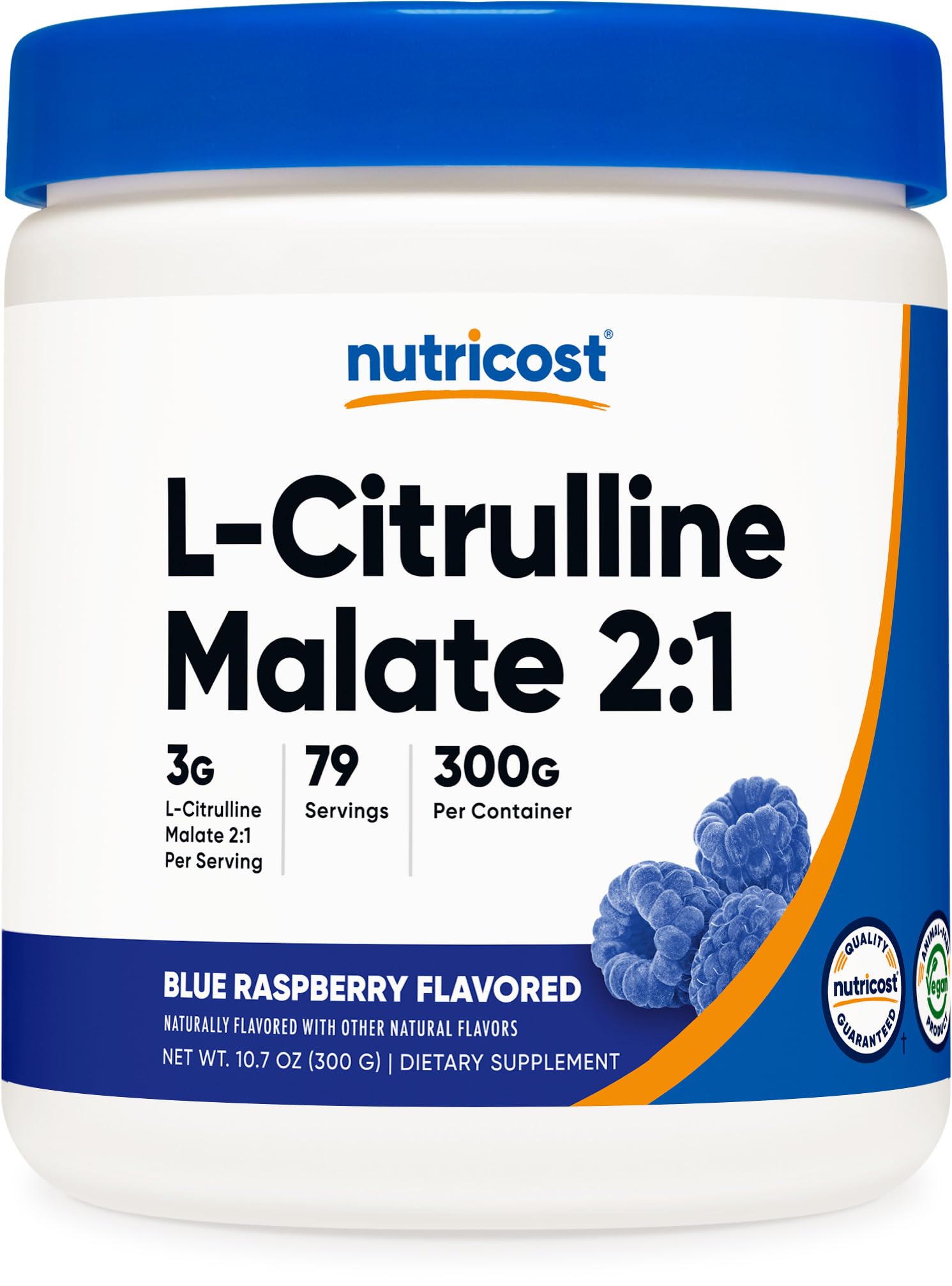 Nutricost L-Citrulina Malato 2:1 (300 Gramos) (Frambuesa Azul)