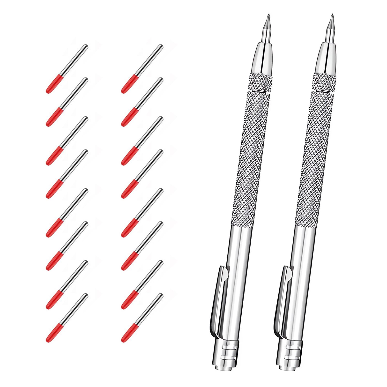 MADGININE 2-Piece Metal Scribe, Etching Tool, Tungsten Carbide Tip Scriber, For Glass, Ceramics, Hardened Steel, Metal Sheet