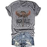Women Nashville Shirts Vintage Country Music T Shirt Short Sleeve Rock Band Tops