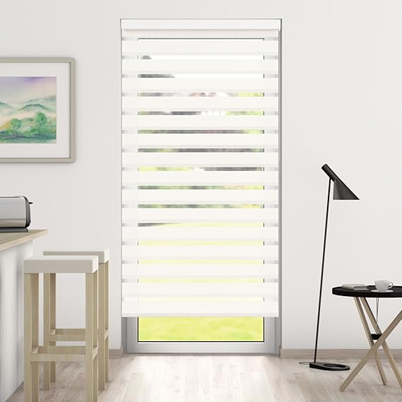 DESWIN Stores Enrouleur Jour Nuit avec Coffre 140 x 250 cm BLANC