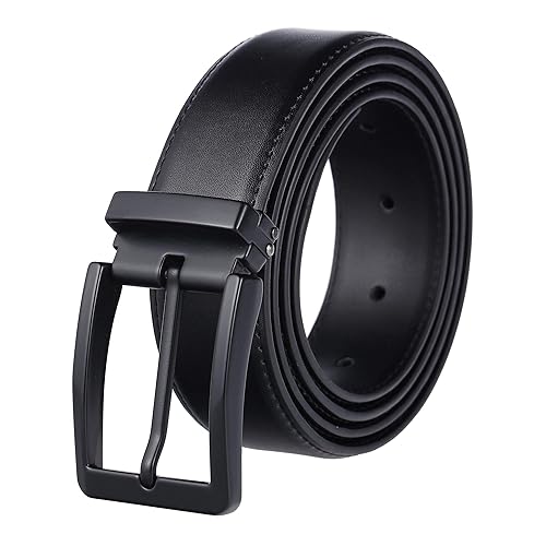 Weifert Men's Dress Belt Black Leather Belts for Jeans (32-34