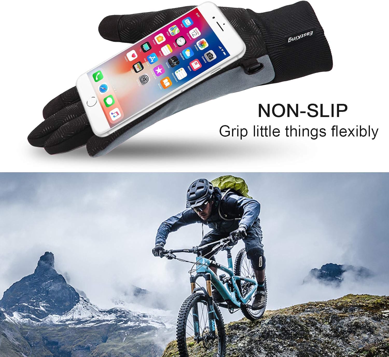 Winter Gloves for Men Women,Touch Screen Windproof Cold Weather Warm Gloves for Running Cycling Biking Hiking: Clothing