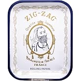 ZIG-ZAG Metal Rolling Paper Tray, Large (13.4" x 10.8"), White | Elegant Design, Sleek Finish, Smooth Rounded Corners