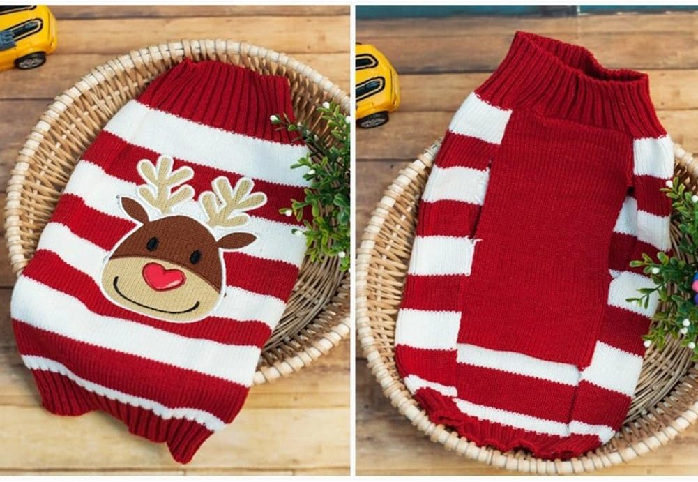 DELIFUR Holiday Xmas Christmas Reindeer Sweater Dog Sweater Pet Clothes for Small Dog and Cat (Cute Reindeer, S) - Image 4