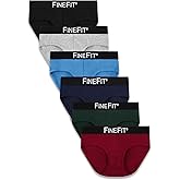 Fine Fit Men's Briefs, 6 Pack, Assorted Colors, Elastic Waistband