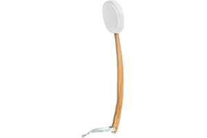 GRANNATURALS Lotion Applicator for Your Back, Legs, Feet - Sunscreen Applicator - Long Curved Easy Reach Wooden Handle Body Brush for Suntan, Sunless Self-Tanning, Skin Cream, Acne, Body Wash - Elderly Aid