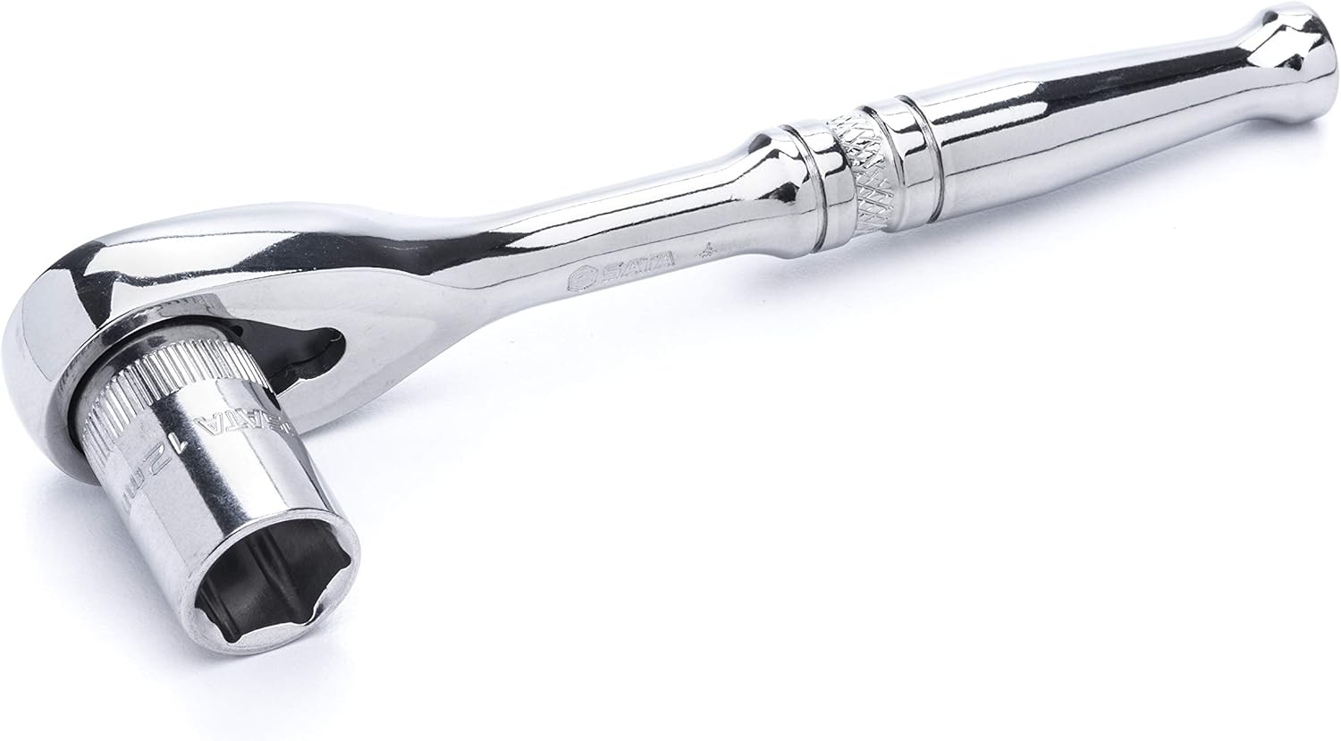 SATA 1/4-Inch Drive 72-Tooth Quick-Release Ratchet with a Pear Head, Polished Chrome Finish - ST11971U - - 