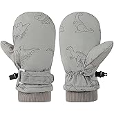 FUOITA Toddler Snow Gloves Toddler Waterproof Mittens Kids Ski Gloves Fleece Lined Kids Mittens Winter for Boys Girls