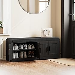 Homleke 2-Tier Storage Bench, Shoe Bench with
