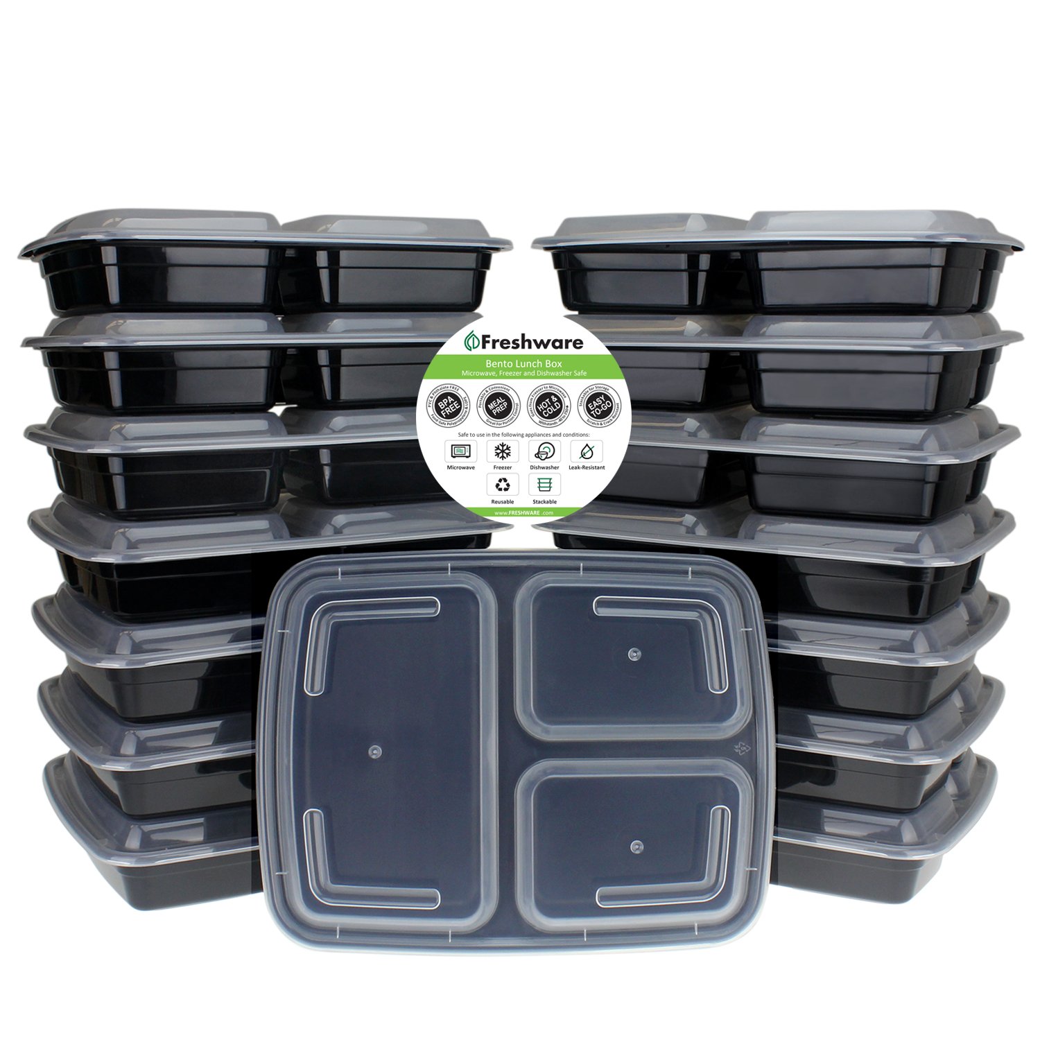 Meal Prep Containers Reusable Microwave Dishwasher Freezer Safe Portion