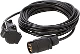 Maypole 7 Pin 6m Straight Trailer Extension Lead 12V Plug to Socket view 1