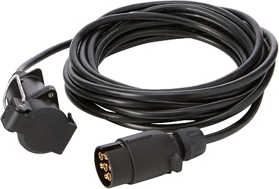 Maypole 7 Pin 6m Straight Trailer Extension Lead 12V Plug to Socket