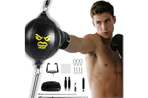 SPORTY PLAY Double End Punching Bag, Speed Boxing Bag Ball with Water-Filled Base, No Wall Mount Required, Reflex Bag Boxing Equipment for Hand-Eye Coordination, for Adults & Kids