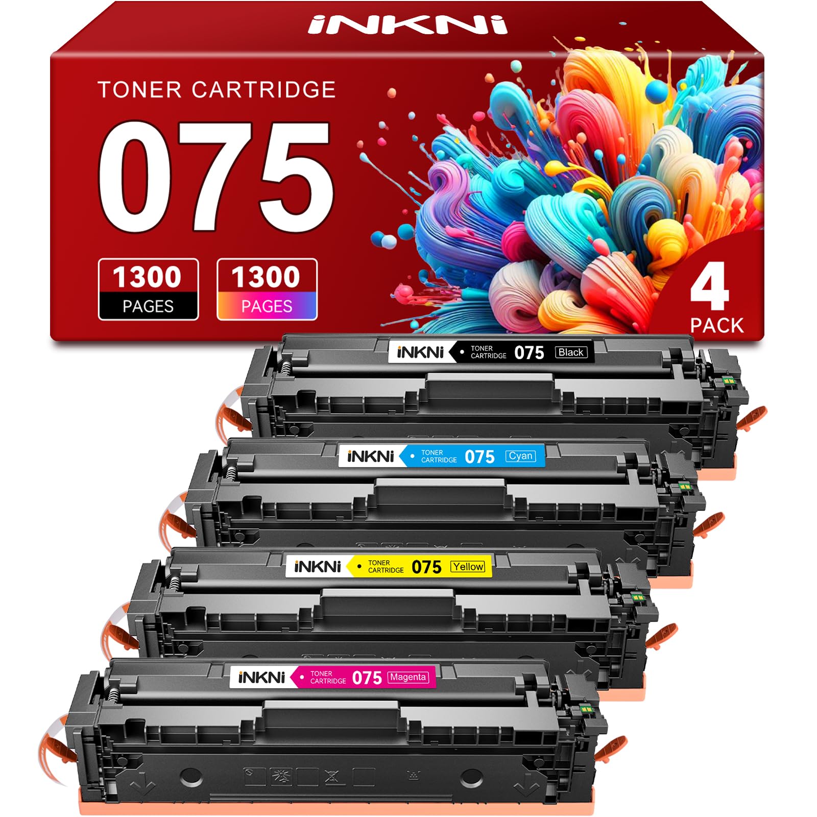 Photo 1 of 075 Toner Cartridge Compatible Replacement for Canon 075 075H Toner Cartridge Set Works for Canon Color imageCLASS LBP646Cdw MF665Cdw MF663Cdw MF662Cdw LBP647Cdw LBP640c MF660c Printer Ink (4 Pack)