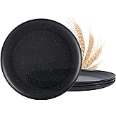 MISS BIG 10 inches Wheat Straw Plates,Plastic Plates Set of 4,Extra Large Unbreakable Dinner Plates,Dishwasher&Microwave Safe